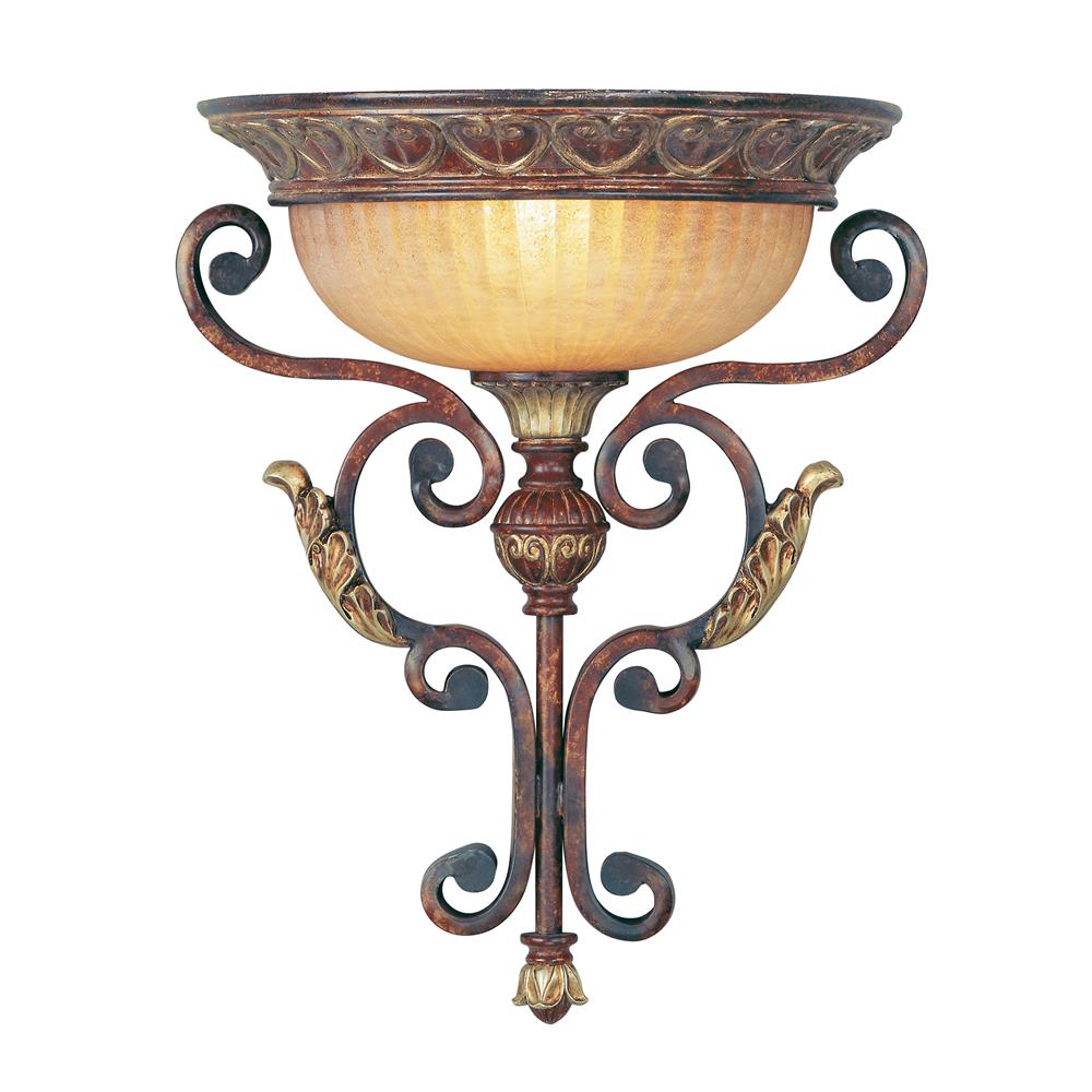Livex Lighting 8580-63 Villa Verona Wall Sconce in Verona Bronze with Aged Gold Leaf Accents 